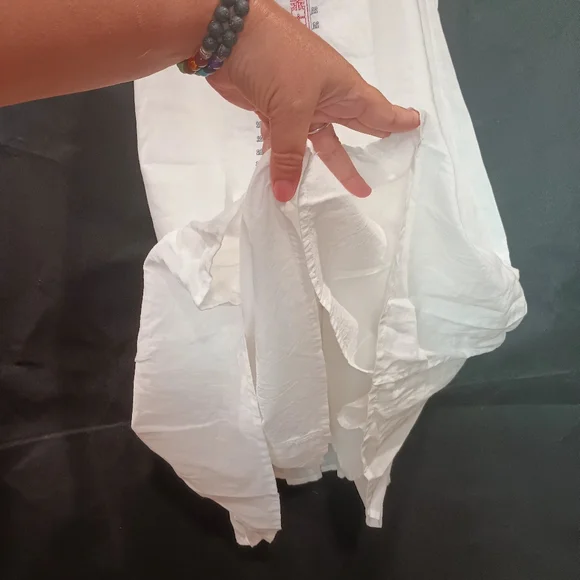 Old Navy White Red and Navy Blue Spaghetti Strap Linen Dress Size S - Picture 7 of 9